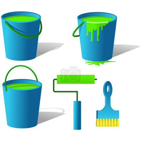 Illustration for Bucket with paint image - color illustration - Royalty Free Image