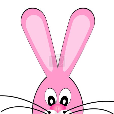 Illustration for Easter bunny peeping out over white background - Royalty Free Image