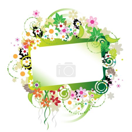 Illustration for Floral frame beautiful image - color illustration - Royalty Free Image