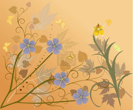 Téléchargez les illustrations : Art abstrait printemps vecteur fond floral - en licence libre de droit