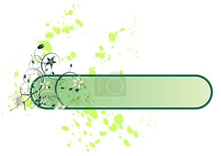 Illustration for Flowers banner and splash with copy space over white - Royalty Free Image