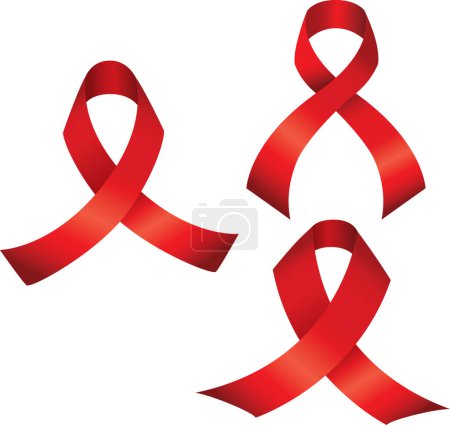 Illustration for Vector awareness ribbons red - Royalty Free Image