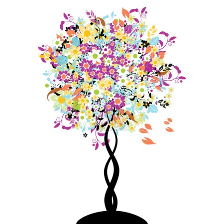 Illustration for Bautiful floral tree image - color illustration - Royalty Free Image