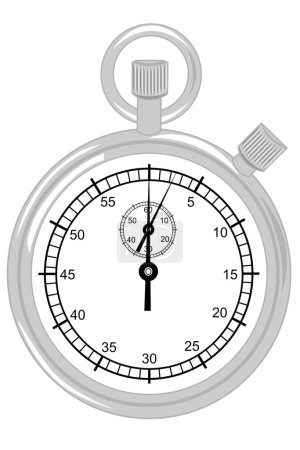Téléchargez les illustrations : Image chronomètre argenté - illustration en couleur - en licence libre de droit