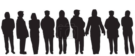 Téléchargez les illustrations : Variété de silhouettes de personnes différentes - en licence libre de droit