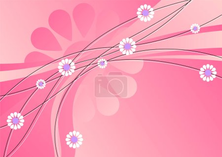 Téléchargez les illustrations : Modèle de fleur dans les tons de rose évoquant le temps du printemps - en licence libre de droit