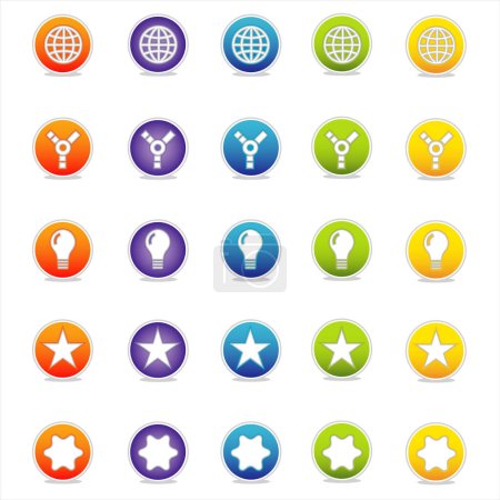 Ilustración de Coloridos iconos Web Set 5 (Vector) Iconos redondos para web y fácil de editar. Sin transparencias - Imagen libre de derechos