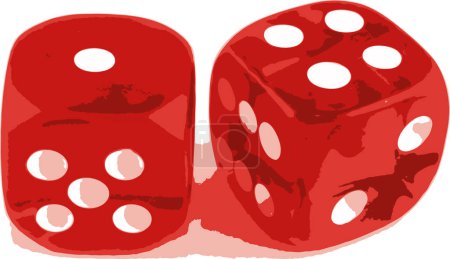 Illustration for 2 Dice close up -  showing the numbers 1 and - Royalty Free Image