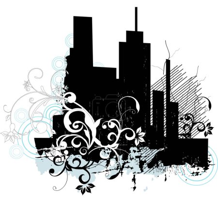 Illustration for City image - color illustration - Royalty Free Image