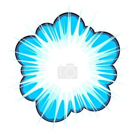 Illustration for Blue explosive callout area for text over white background - Royalty Free Image