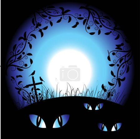 Illustration for Halloween night image - color illustration - Royalty Free Image