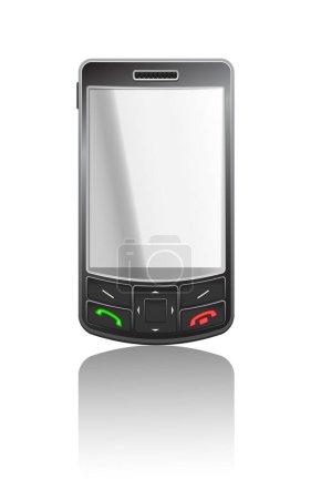 Illustration for Vector realistic illustration of a black PDA with black buttons - Royalty Free Image