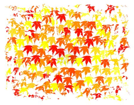 Ilustración de Ilustración vectorial editable de hojas de arce de otoño y grunge - Imagen libre de derechos
