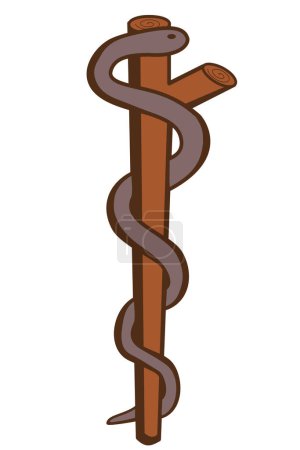 Illustration for Aesculapius staff image - color illustration - Royalty Free Image