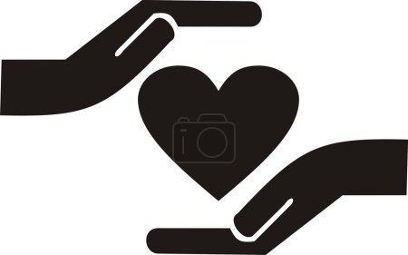 Ilustración de Cuidar las manos como símbolo de amor y cuidado - Imagen libre de derechos