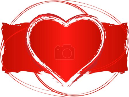 Ilustración de Vector Love Heart Design con remolinos - Todos los elementos colocados de forma independiente, se pueden reutilizar - Imagen libre de derechos