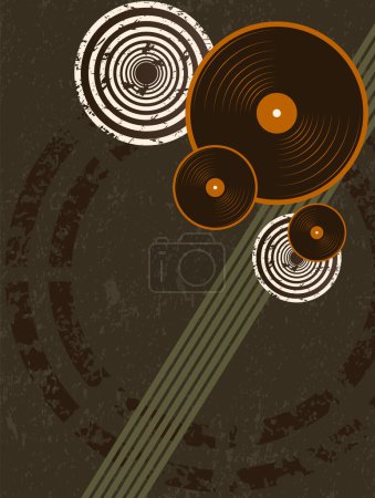 Illustration for Grunge Music Vector Background in Retro colors - Royalty Free Image