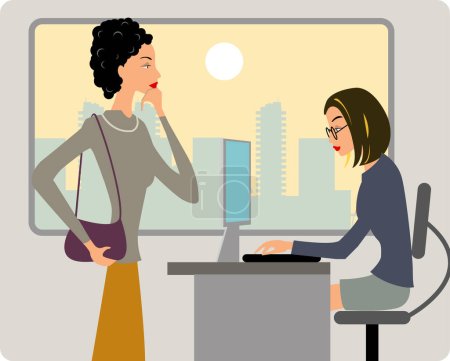 Illustration for Two women in the office - Royalty Free Image