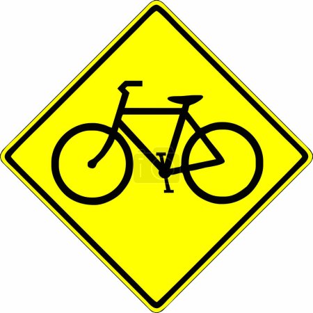 Illustration for Vector illustration of a bike lane sign - Royalty Free Image