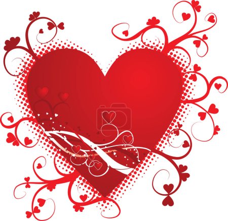 Illustration for Valentine grunge background, Heart, vector illustration - Royalty Free Image