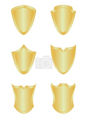 Illustration for Set of six shields. - Royalty Free Image