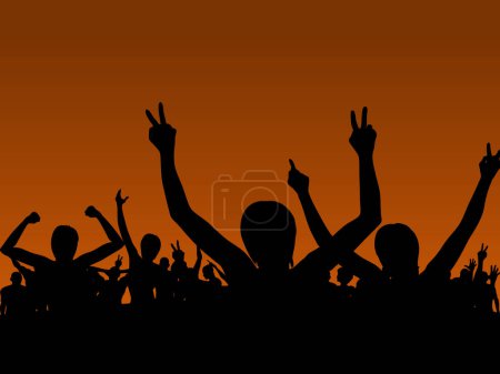 Illustration for People engoying them selves at a rock concert - Royalty Free Image