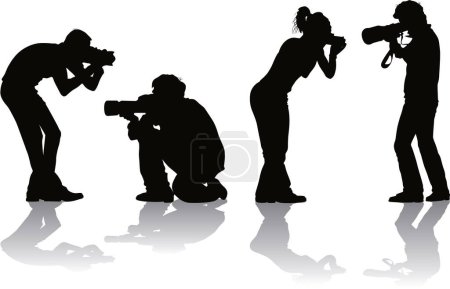 Illustration for Illustration of a photografer silhouette - Royalty Free Image