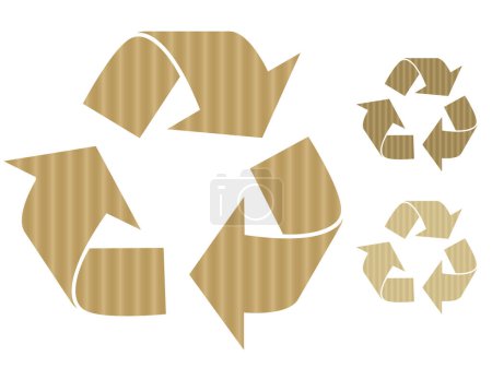 Ilustración de Símbolo de reciclaje de cartón. Por favor, compruebe mi cartera para más ilustraciones de cartón. - Imagen libre de derechos