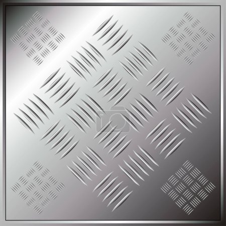 Ilustración de Baldosas de plata cromada simulando patrón de suelo industrial - Imagen libre de derechos