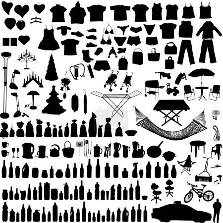 Illustration for Miscellaneous household, clothes and others vector objects - Royalty Free Image
