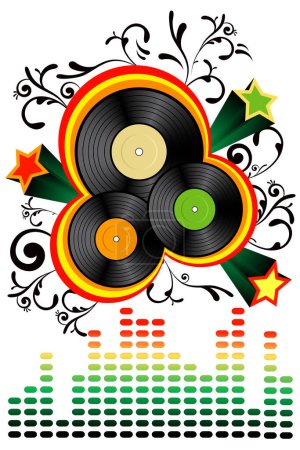 Illustration for Colorful music background vector illustration - Royalty Free Image