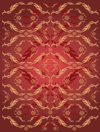 Illustration for Vector art background with decorativ floral ornament - Royalty Free Image