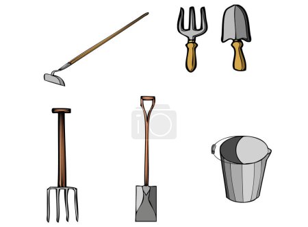 Ilustración de Selección de herramientas. Formato EPS. Cada herramienta se puede mover y manipular por separado - Imagen libre de derechos