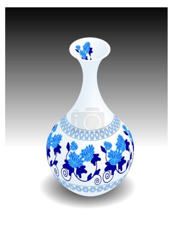 Téléchargez les illustrations : Un vecteur, illustration pour une porcelaine de Chine, poterie, vase, pichet - en licence libre de droit