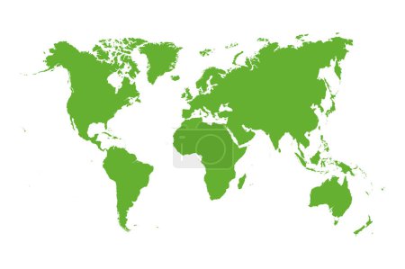 Ilustración de Mapa del mundo Vector aislado sobre un fondo blanco - Imagen libre de derechos