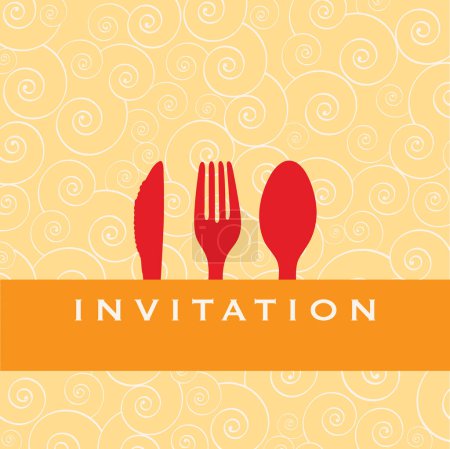 Ilustración de Comida - restaurante - diseño de menú con silueta de cubiertos - Imagen libre de derechos