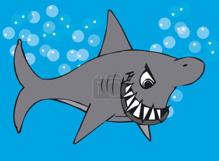 Illustration for Illustratition of an Toonimal Shark-Vector - Royalty Free Image