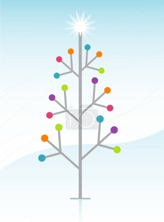 Illustration for Stylized Retro-modern Christmas Tree. Flexible, easy-edit file - Royalty Free Image