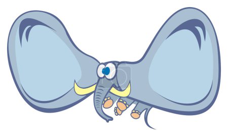 Illustration for Illustration of the elephant flying and surprised - Royalty Free Image