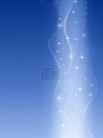 Illustration for Vertical blue elegant and festive background for Christmas, New Years Eve, anniversaries, etc. Global colors, blends and clipping masks. - Royalty Free Image