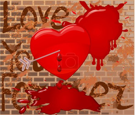 Illustration for Valentines grunge background, vector illustration - Royalty Free Image
