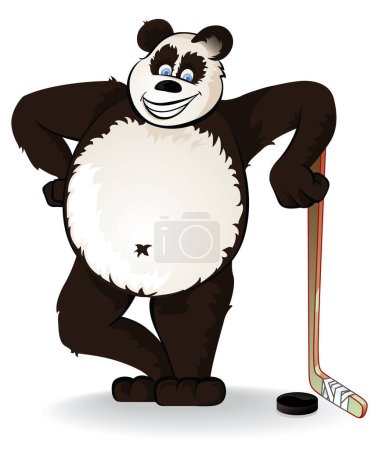 Illustration for Vector illustration of a hockey mascot panda - Royalty Free Image