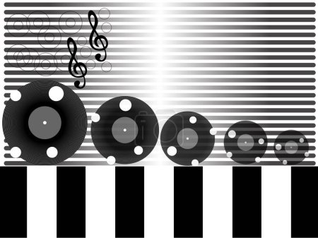 Ilustración de Música vectorial, ilustración temática disco - Imagen libre de derechos