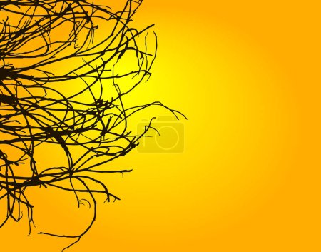 Ilustración de Ilustración vectorial editable de siluetas de ramas de árboles - Imagen libre de derechos