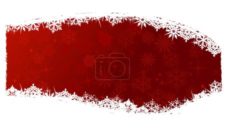 Téléchargez les illustrations : Grungy Noël, fond de flocon de neige d'hiver en rouge et blanc. Espace pour votre texte. - en licence libre de droit