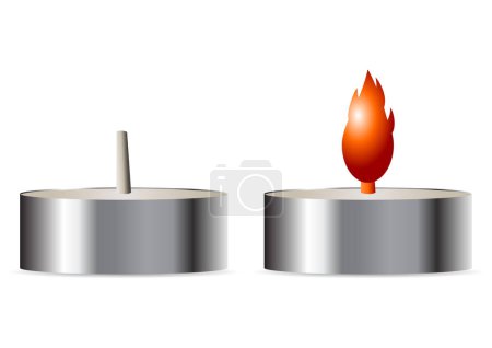 Illustration for On and off small candles isolated over white background - Royalty Free Image