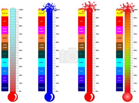 Illustration for Four thermometer image - color illustration - Royalty Free Image