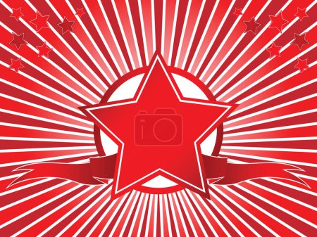 Illustration for Award illustration. Star and ribbon. - Royalty Free Image