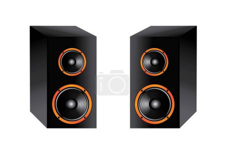 Illustration for Two speakers on white background, speaker system - Royalty Free Image