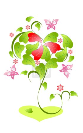 Ilustración de Árbol de San Valentín imagen - ilustración en color - Imagen libre de derechos